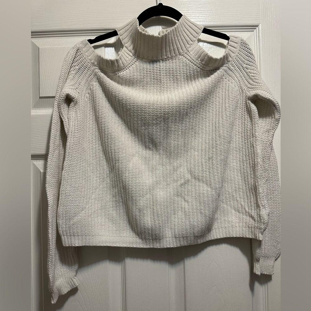 Ambiance Apparel Open-Shoulder Sweather